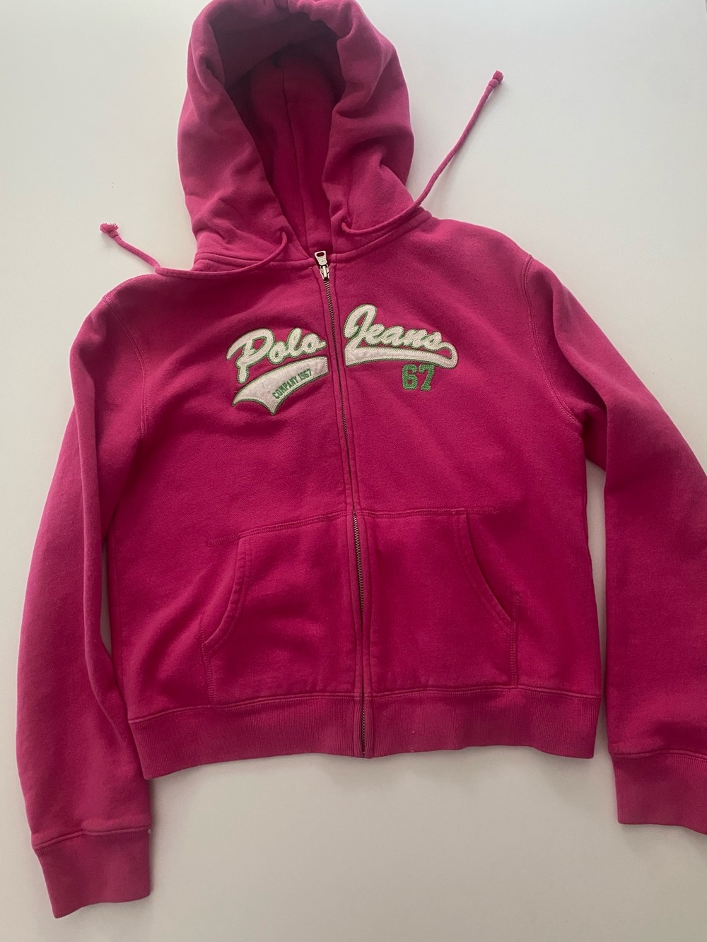 Ralph Lauren Polo Jeans Girls' Hot Pink Zip-Up Hoodie